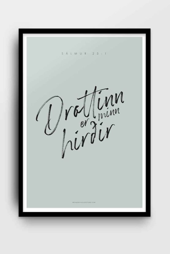 Poster på isländska: Drottinn er minn hirðir