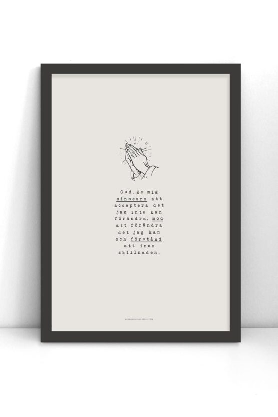 Poster med bedjande händer: Sinnesrobönen