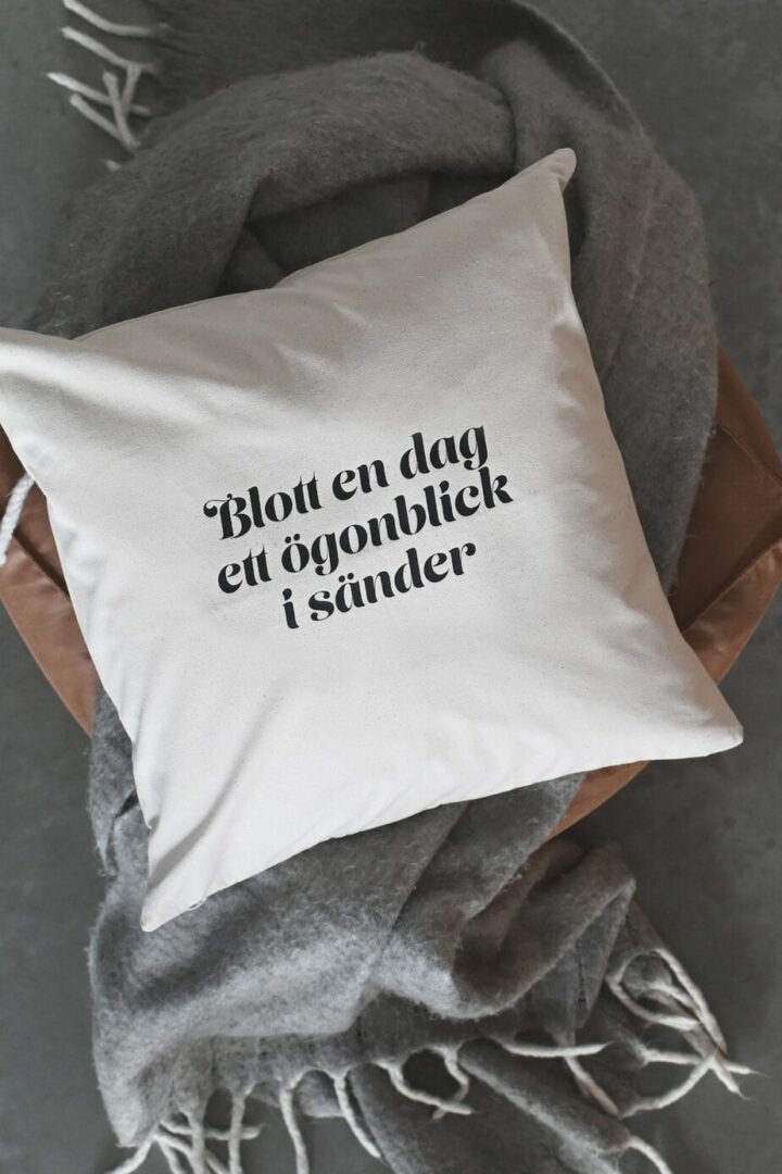 Kuddfodral i canvas: Blott en dag