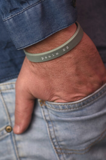 Silikonarmband i grönt: Psalm 23