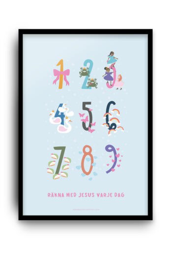 Poster med siffror och prinsessor: Räkna med Jesus varje dag