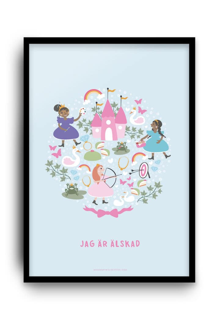 Poster med prinsessor: Jag är älskad